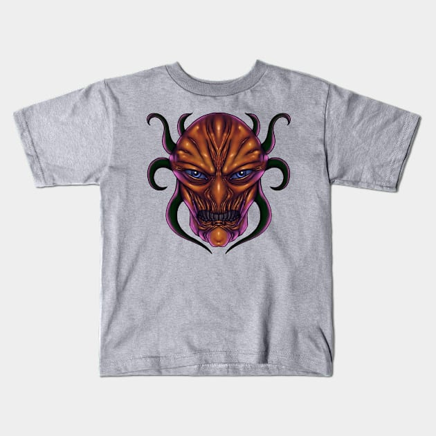 Alien Overlord Kids T-Shirt by danfeldmeier